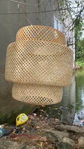 โคมไฟแขวนเพดานทำจากไม้ไผ่ที่ยั่งยืนโคมไฟหวายทำด้วยมือสำหรับตกแต่งบ้านและร้านอาหารที่ทันสมัย - Product Image 3