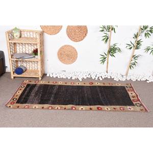 Vintage Large Area <b>Wool</b> Rug <b>Brown</b> Beige Geometric Pattern Rustic Abstract Patchwork Design Rectangle Hallway 2.9 X 6 ft Latex - Product Image 1