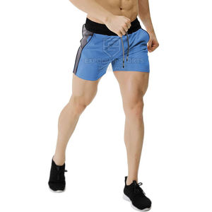 Short de sport ample avec cordon de serrage solide et décontracté pour hommes-Spandex/Polyester à séchage rapide grande taille personnalisé en gros pour la vente en ligne - Product Image 2