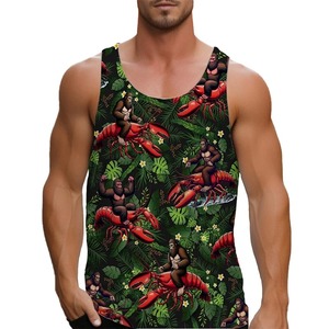 100% coton biologique hommes débardeur haute qualité été gymnastique entraînement maillots Premium Sublimation respirant débardeur - Product Image 6