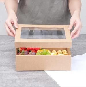 Caja de papel artesanal de grado alimenticio <span class=keywords><strong>para</strong></span> picnic familiar, plegable, con tapa de ventana - Product Image 6