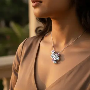 925 Silver Gemstone Pendant for Women Daily Wear Jewelry with Rhodium Plating <b>Rose</b> Gold and Platinum GIA Certified - Product Image 1