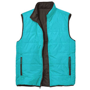 Chaleco acolchado Reversible con cremallera informal para hombre y mujer, traje grueso de invierno, estilo burbuja, chaqueta acolchada sin mangas, de lona de talla grande - Product Image 6