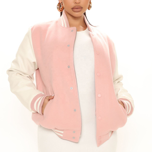 Chaqueta universitaria cómoda y transpirable para mujer, servicio OEM personalizado, chaqueta universitaria de último estilo para mujer - Product Image 4