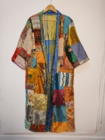 Robe de luxe légère en soie pour femme, imprimée, style kimono bohème, vêtement de nuit, peignoir unisexe, robe de plage été automne