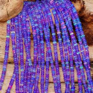 Cuentas Rondelle lisas de ópalo etíope lavanda 3-5mm ópalo etíope Natural ópalo suelto de grado AAA al por mayor para la fabricación de joyas - Product Image 1