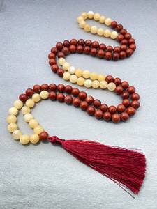 Collier de prière Mala religieux 108 perles de 8 mm en calcite et jaspe, fait main de qualité supérieure, souvenir en cristal, énergie de guérison bouddhiste - Product Image 3
