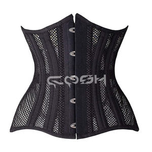 Corsets amincissants noirs en maille de qualité supérieure, style underbust - Product Image 3