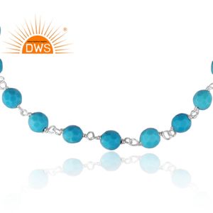 New Arrival Fine <b>Sterling</b> <b>Silver</b> Turquoise <b>Beaded</b> Gemstone <b>Bracelet</b> Custom Jewelry for Her - Product Image 3