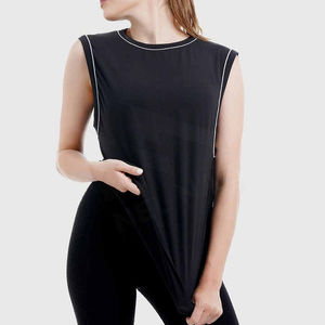 Débardeurs courts en tricot solide personnalisés pour femmes en gros sans manches en coton décontracté été hauts OEM/ODM usine grande taille disponible - Product Image 1