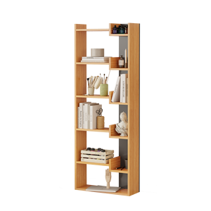 Librería de 6 niveles de diseño moderno Modular elegante de Palermo, elegante de madera de dos colores para el hogar, oficina, dormitorio, comedor, envío gratis - Product Image 1