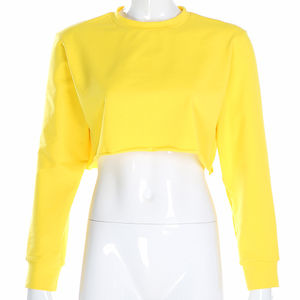 Top corto informal personalizado para mujer, sudaderas con capucha, chaqueta con capucha de lona de algodón con cremallera lavada Vintage en blanco, ropa de calle de alta calidad - Product Image 1