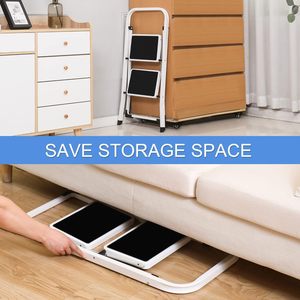 Sgabelli Pieghevoli Portatili dal Design Minimalista con Pedale Antiscivolo, Capacità 330 libbre, 2 o 3 Gradini - Product Image 2