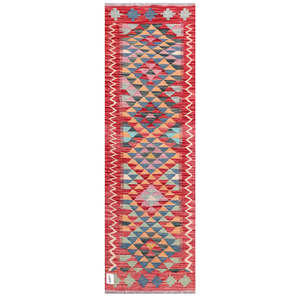 Alfombra Kilim de Maimana, Afganistán, 199 x 64 cm, Juego de Alfombras - Product Image 1