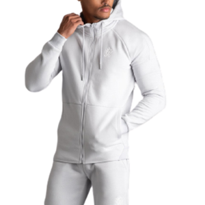 Venta al por mayor hombres gimnasio algodón sudadera logotipo personalizado Delgado ajustado cremallera completa chándal XL estilo deportivo para el invierno 2 piezas - Product Image 2