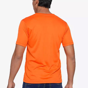 Camiseta de microfibra de algodón 100% de secado rápido transpirable de alta calidad para hombre, estilo informal, logotipo personalizado, estampado sólido, patrón, cuello simulado - Product Image 2