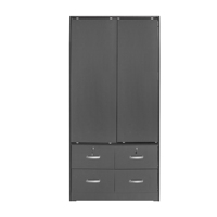 Armoire à vêtements moderne en bois à portes coulissantes pour adultes, hommes, femmes, couples, 2 portes, couleur personnalisée, fabriquée en Malaisie 12_0036