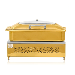 Plato de frotamiento de acero inoxidable para suministros de boda, platos de frotamiento de lujo, calentador de alimentos usado, estufas de Buffet, platos de diseño Popular - Product Image 5