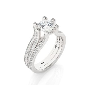 Bague de fiançailles solitaire à double tige fendue créée par 1.05 Ct Lab au meilleur prix de Gemver Diamond - Product Image 2