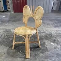 Photo réelle-Chaise d'enfants en forme de papillon en rotin tissé à la main, meubles pour enfants en forme d'arc, vente en gros au Vietnam