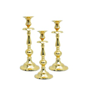 Lot de 3 bougeoirs artisanaux en métal de conception indienne support en métal pur décoration de fête de mariage à la maison comprenant un pot à bougie - Product Image 1