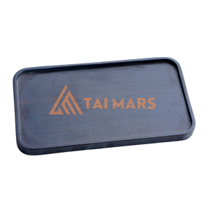 Vente en gros de plateau rectangulaire en bambou noir de haute qualité pour stockage de service de thé de dessert de collations de fruits - Product Image 1