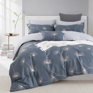 Ensemble de literie en coton Serene Dandelion, bleu ardoise et or, pour B&B, livraison directe UE, 3 pièces, stock Pologne - Product Image 1
