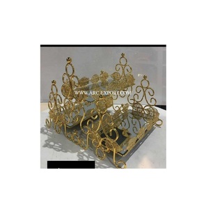 Ensemble de 2 bols à chocolat de table au design de luxe de qualité supérieure avec miroir fait main et bol à dessert en métal - Product Image 1