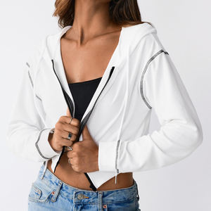 For Woman Fashion <b>Range</b> Anti-Wrinkle Crop Top Hoodie Premium Breathable Crop Top Hoodies Built for Active Lifestyle Wear - Product Image 1