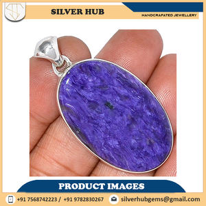 Nouvellement meilleure vente 925 argent Sterling naturel Charoite pendentif bijoux en pierres précieuses pour grossiste fournisseur de bijoux indiens pour elle - Product Image 2