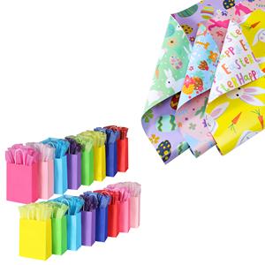 <b>Easter</b> Themed Biodegradable Recyclable Disposable Art <b>Paper</b> <b>Wrapping</b> <b>Paper</b> Set Cartoon Bunny Egg Carrot Patterns for Florist - Product Image 3