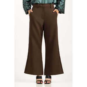 Pantalon large taille haute en crêpe anti-plis respirant pour femme, style décontracté, idéal pour l'automne, taille 3XL WM-TRC-WS24-102 - Product Image 4