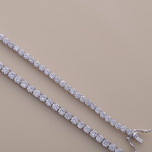 IGI Certified Lab Grown Round Diamond Tennis <b>Bracelet</b> in <b>Solid</b> 925 Sterling <b>Silver</b> - Product Image 4