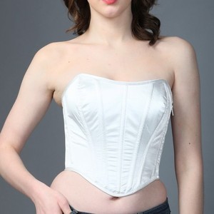 Corsé moldeador de satén blanco cómodo para mujer, corsé adelgazante transpirable sin costuras, servicio Vintage Club OEM para venta al por mayor - Product Image 6