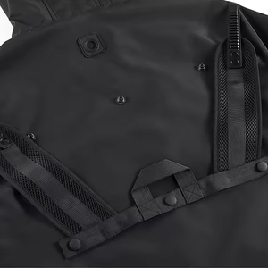 Veste cargo Techwear OEM pour homme, manteau à capuche multi-poches, coupe-vent pour homme, noir - Product Image 4