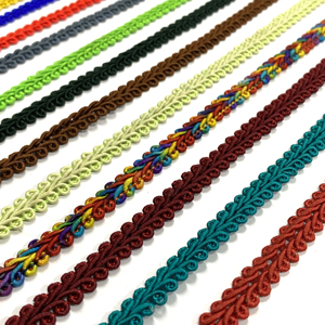 10mm DIY Polyester Crochet <b>Lace</b> Trims for Shoes & Bags-Ethnic Costume Braided <b>Ribbon</b> with Gradient Textile - Product Image 1