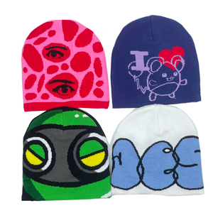 Bonnet en tricot Jacquard personnalisé broderie 3D motif animal chapeau d'hiver en acrylique doux Y2K Streetwear mode unisexe - Product Image 6