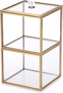 Juego de mesa auxiliar de Metal dorado de diseño italiano, pequeña mesa de centro de madera para el hogar, sala de estar, Acube Industries' - Product Image 2