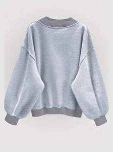 Casual V-Neck Long Winter <b>Women's</b> <b>Hoodie</b> with 3D Embroidery Breathable Anti-Wrinkle Anti-Pilling Front Logo - Product Image 4