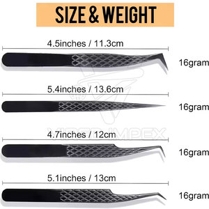 Pinces à cils professionnelles à pointe en fibre, meilleur matériau, pointe en fibre, pinces à cils de qualité supérieure - Product Image 4