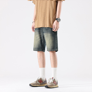 Pantalones cortos de mezclilla Vintage de punto de cintura media para hombre, ropa de calle, rasgados, desgastados, transpirables, de secado rápido, 2024 - Product Image 5