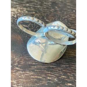 Ben Livingston Trendy Cowboy Hat <b>Ring</b> Sterling Silver <b>Adjustable</b> Alloy Inlay with Oval Cut Diamond Size 6-6.75 Gift - Product Image 5