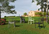 Chaises de jardin contemporaines en résine PP de haute qualité, résistantes aux intempéries et écologiques, pour l'extérieur, la salle à manger, la maison, le bar, la villa, l'école – Faciles à assembler
