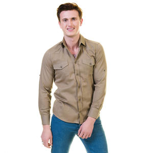 เสื้อเชิ้ตสไตล์ซาฟารีสำหรับผู้ชาย,เสื้อผ้าฝ้ายลายพรางแขนยาวผ้าระบายอากาศมีกระเป๋าคู่ - Product Image 6