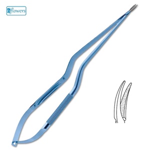 Porte-aiguilles micro 6 fleurs TC, instrument chirurgical manuel en acier inoxydable pour chirurgie générale, certifié CE Classe I F7-388 23,5 cm - Product Image 1