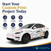 Film Vinyle Adhésif Personnalisé pour Voiture, Motif Dessin Animé Anime, PVC TPU, Décalcomanie Complète pour Carrosserie, Service de Conception Graphique
