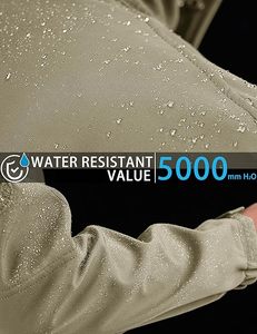 Chaqueta táctica resistente al agua de rendimiento para hombre con 7 bolsillos, abrigo de invierno de carcasa blanda, forro polar para carreras de motos - Product Image 3