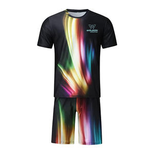 Nouvel arrivage Survêtement deux pièces respirant à la mode Logo personnalisable Ensemble short unisexe pour les ensembles de shorts vierges pour hommes d'été. - Product Image 2