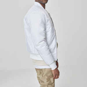 Chaqueta de bombardero verde con logotipo personalizado para hombre, chaqueta de invierno de talla grande con cuello levantado, chaqueta de bombardero de calidad para hombre, servicio OEM - Product Image 6