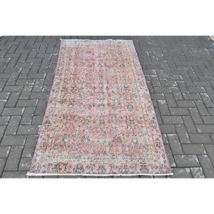 พรมสไตล์วินเทจแบบตุรกี ขนาด 3.5x6.4 ฟุต สีแดงเทาขอบสีเทา ทำจากขนสัตว์ - Product Image 1